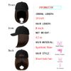 Qlenkay Baseball Cap with Hair Extensions Straight Short Bob Hairstyle Adjustable Removable Wig Hat 14inch for Woman Girl Medium Brown