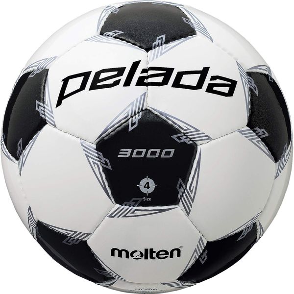 Molten F4L3000 Soccer Ball, No. 4 Ball, Elementary School Students, Test Ball, Pereda 3000, F4L3000, White x Metallic Black