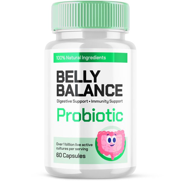 Belly Balance Advanced Digestive Support Probiotics Gut Supplement, 60 Capsules