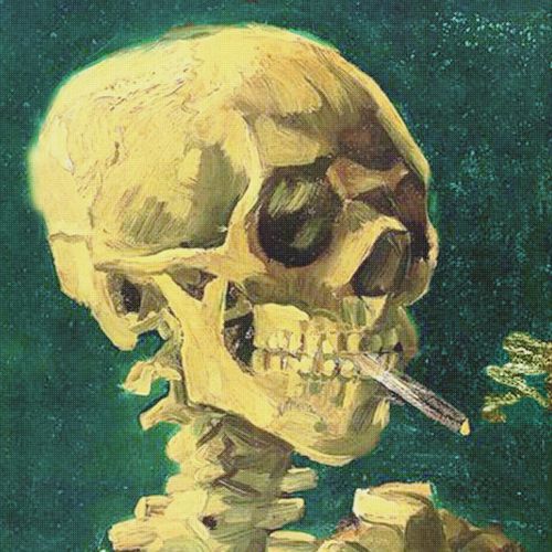Orenco Originals Vincent Van Gogh Smoking Skull Counted Cross Stitch Patterns