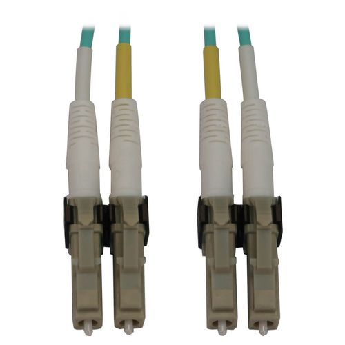 Tripp Lite Switchable Fiber Cable, 400G Duplex Multimode 50/125 OM3 (LC Duplex-PC/LC Duplex-PC), Round LSZH Jacket, Aqua, 3 Meters / 9.8 Feet, Lifetime Limited Manufacturer's Warranty (N820X-03M)