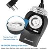 DEWENWILS Outdoor Outlet Timer Waterproof Mechanical Light Timer for Christmas