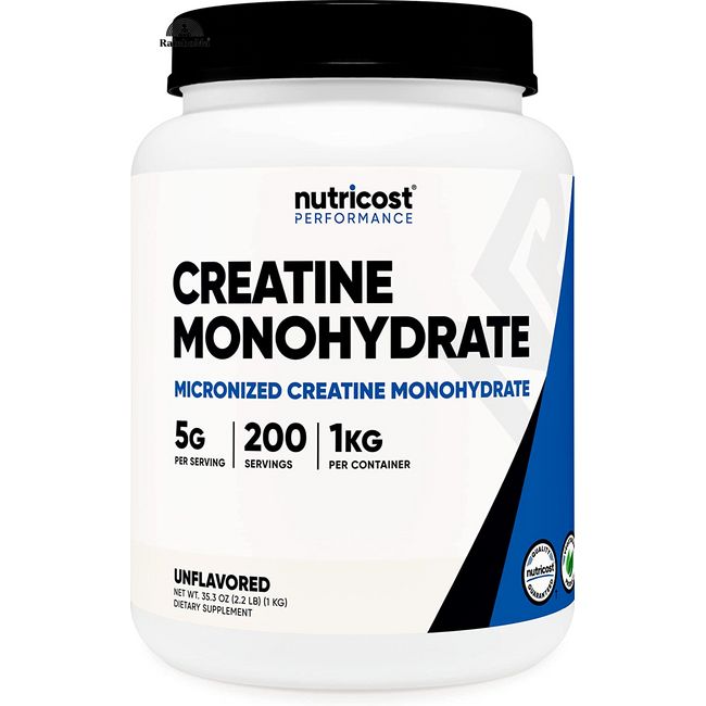 Nutricost Creatine Monohydrate Micronized Powder 500G, 5000mg Per Serv (5g)  - Micronized Creatine Monohydrate, 100 Servings