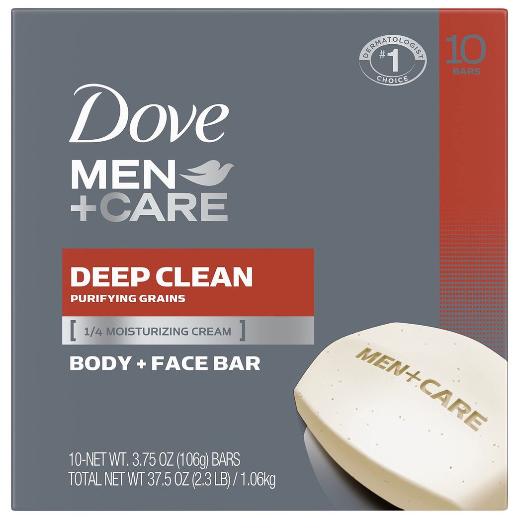 Dove Men + Care Body + Face Bar, Extra Fresh - 10 pack, 3.75 oz bars