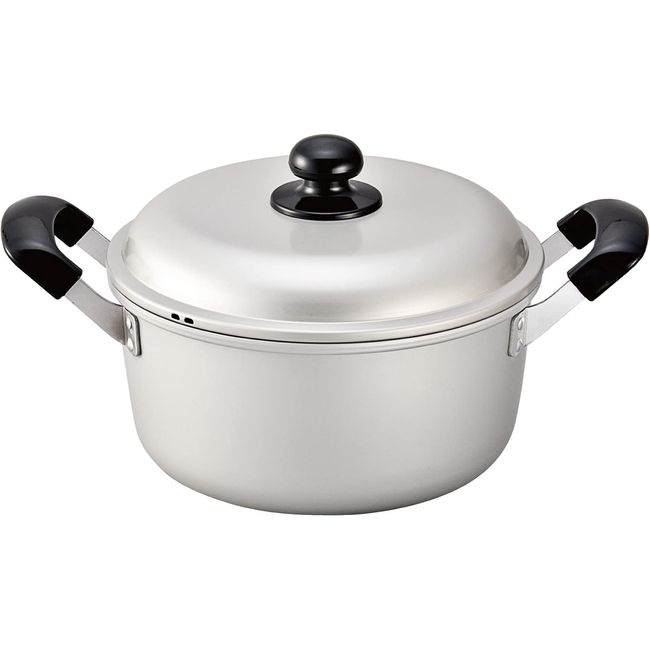 Hokuriku Aluminum Double Handed Pot GAS Silvie 8.7 inches (22 cm), Made in Japan