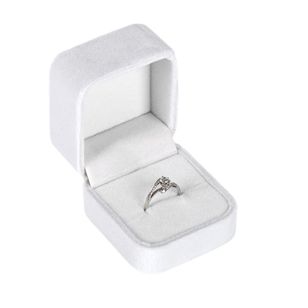 Fadcaer Velvet Ring Box Engagement Ring Box Ring Boxes for Jewellery Wedding Ring Box Wedding Day Engagement Gifts Earring Gift Box for Proposal Engagement Wedding Ceremony Men and Women (white)