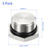 M METERXITY 2 Pack Male Plug - Thread Hexagon Head Socket Solid Pipe Fitting with Sealing Rubber Ring, Anti-Rust, Apply to Water Pipe (M20x1.5, Silver Tone)