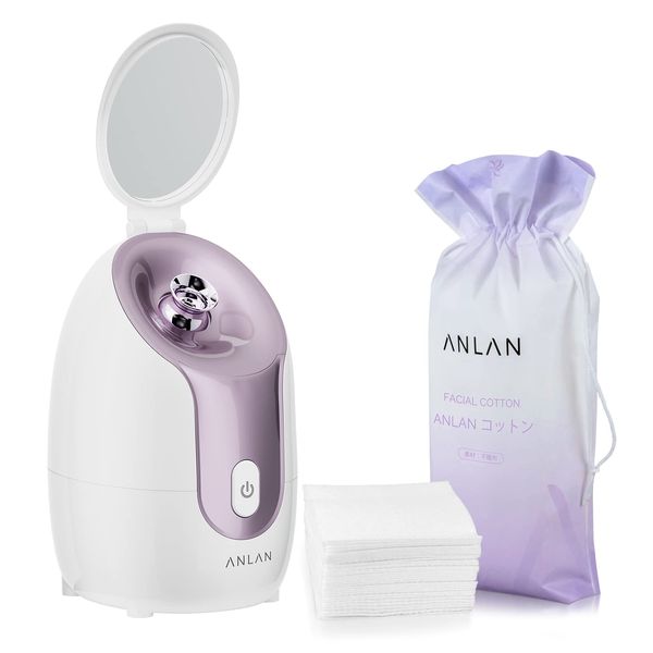 ANLAN Pore Steamer, Facial Steamer, Can Be Used With Tap Water, Dense Nano Mist, Thermal Care, Steamer, Makeup Remover, Pore Clean, Face, Hair, Drying Protection, Small, Moisturizing, Facial Steamer, Cotton, Set of 150, Birthday, Mother's Day Gift