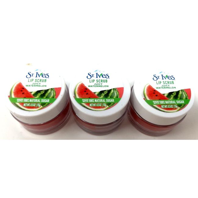 (3) St. Ives Lip Scrub Juicy Watermelon Sealed 0.5 oz Each