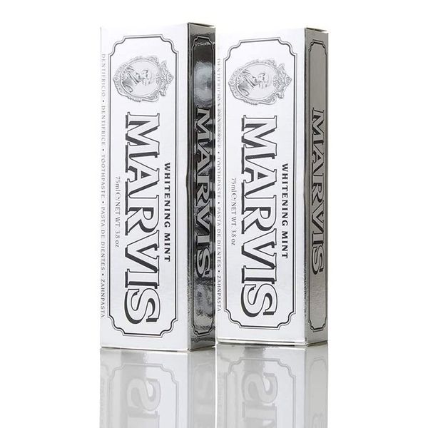 Marvis Whitening Mint Toothpaste, Refreshing Mint Flavor, Oral Care, Takes Care of Bad Breath, Made in Italy, 3.7 oz (75 ml) x 2, Amazon.co.jp Exclusive