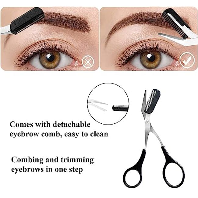 Brow Trimming Scissor with Removable Comb