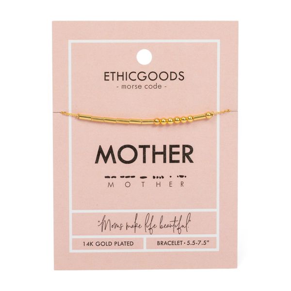 CLASSIC GOLD Morse Code Beaded Bracelet | MOTHER - Mother