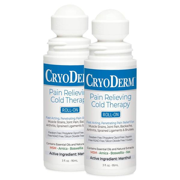 Cryoderm Pain Relieving Cold Therapy Roll-on, 3oz. - 2 Count