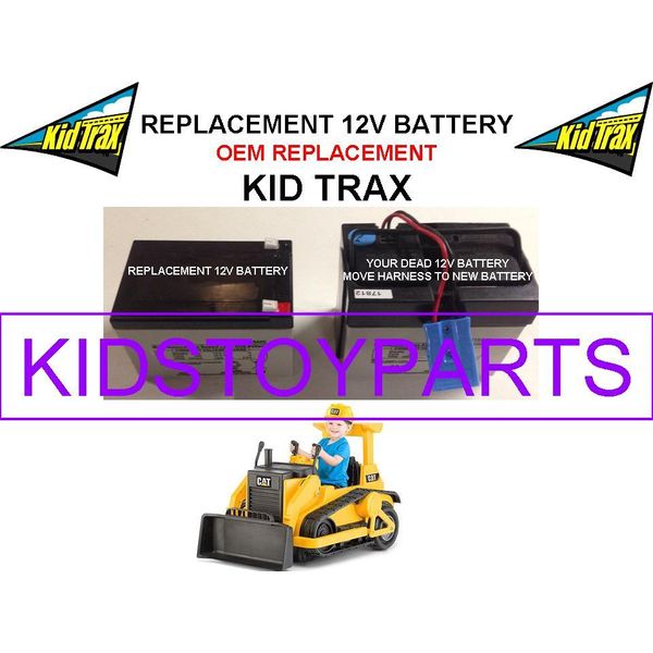 CAT BULLDOZER REPLACEMENT KID TRAX 12 VOLT RECHARGABLE BATTERY 