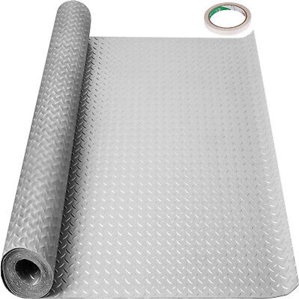 VEVOR Garage Floor Mat Diamond Plate PVC Vinyl Flooring Rolls 4.9x9.2ft Non-Slip