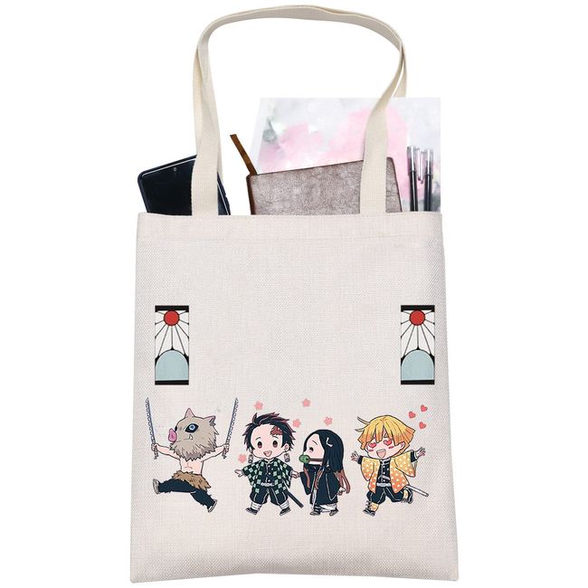 LEVLO Slayer Kosmetiktasche Tanjirou Anime Cosplay Geschenk Slayer Tanjiro Cartoon Make-up Reißverschluss Tasche für Familie Freund (Slayer Tanjiro Tote)