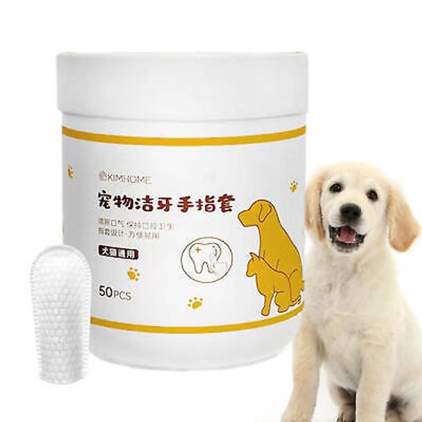 Pet Finger Wipes Dog Wipes for Teeth Ear and Cochlear Care Safe Teeth Wipes 50pc