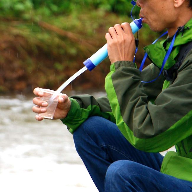 Purewell Outdoor Personal Water Filter Straw for Emergency Camping Hiking  Climbing Backpacking