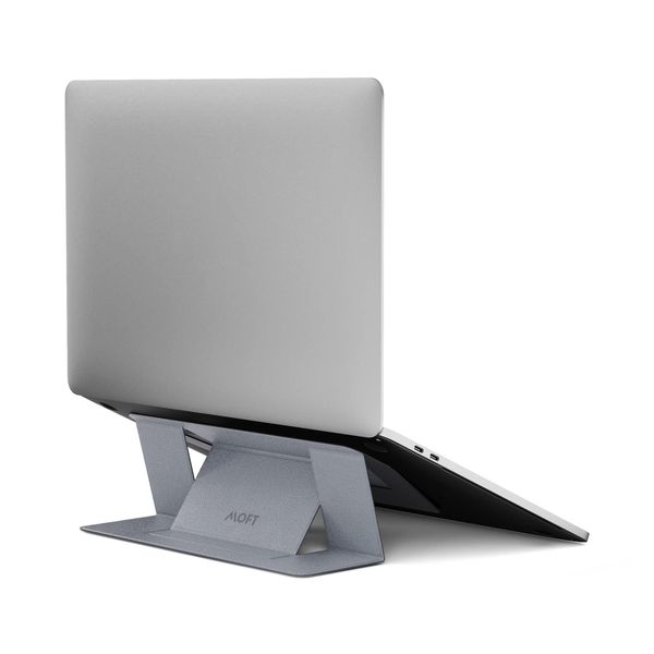 MOFT Laptop Stand for Desk, Adhesive Laptop Stand with 2 Adjustable Viewing Angles, Foldable and Portable Computer Stand Compatible with MacBook Air, MacBook Pro 11"-16", Silver