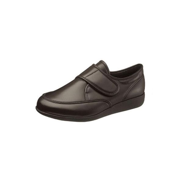 Pleasantism M021 Brown Smooth (4E Foot Circumference); Developed by medical analysis of walking shoes for men with wide opening opening and easy to put on and take off, Braun