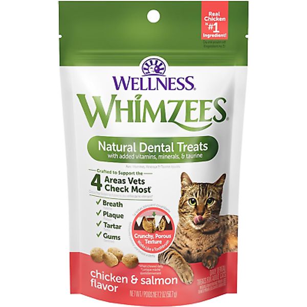 Wellness Natural Cat Dental Treats, Chicken & Salmon Flavor, 2 Ounce