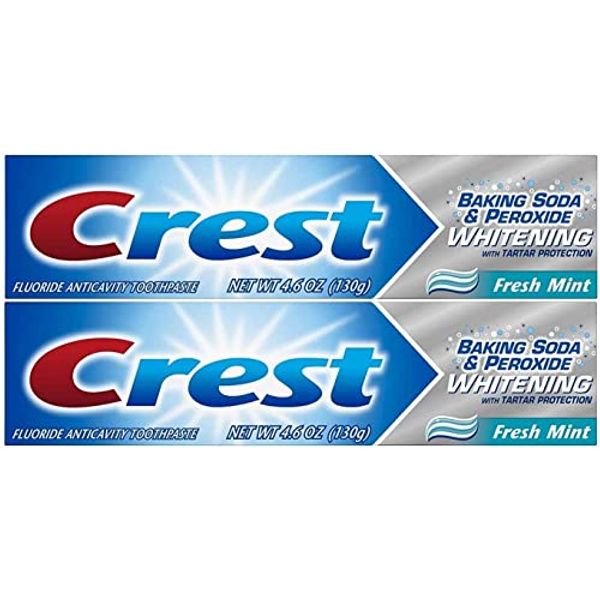 Crest Baking Soda & Peroxide Whitening Toothpaste with Tartar Protection, Fresh Mint 4.2 oz (119) - Pack of 2