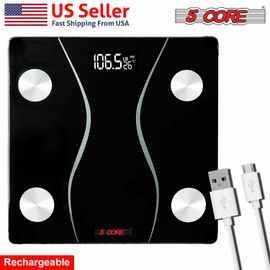 5Core Digital Bathroom Scale for Body Weight Fat Rechargeable 400