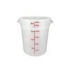 Winco PP Round Storage Container, 22-Quart, White