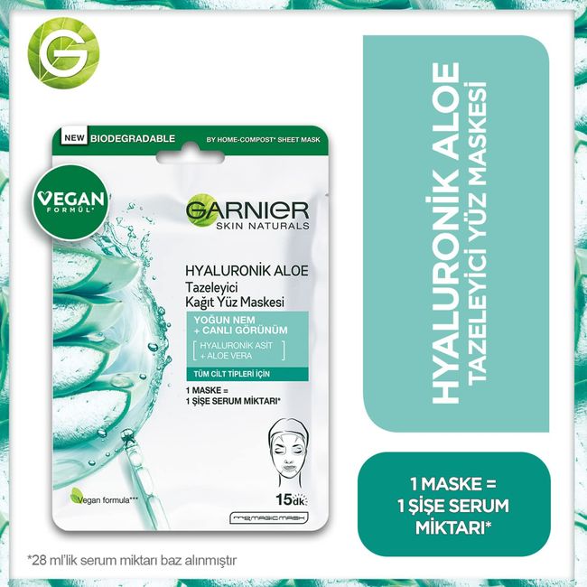 Garnier Hyaluronik Aloe Tazeleyici Kağıt Yüz Maskesi