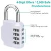 HRLORK Combination Padlock 2 Packs School Locker Lock Outdoor Weatherproof Digit Padlock Resettable Code Lock Silver