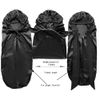 BONNET QUEEN Braid Bonnet Foldable Extra Long Bonnet for braids Silk Bonnet Satin Bonnet With tie band Hair Bonnet For Sleeping Night for Locs Black