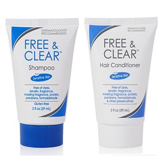 Free & Clear Shampoo and Conditioner, 2 Ounce Travel Size