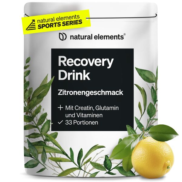 Recovery Drink Zitrone – 1000g – Regenerations Drink mit Maltodextrin, Whey Protein, Creatin, EAAs, L-Glutamin, Vitaminen und Mineralstoffen – Magnesium und Zink – in Deutschland produziert