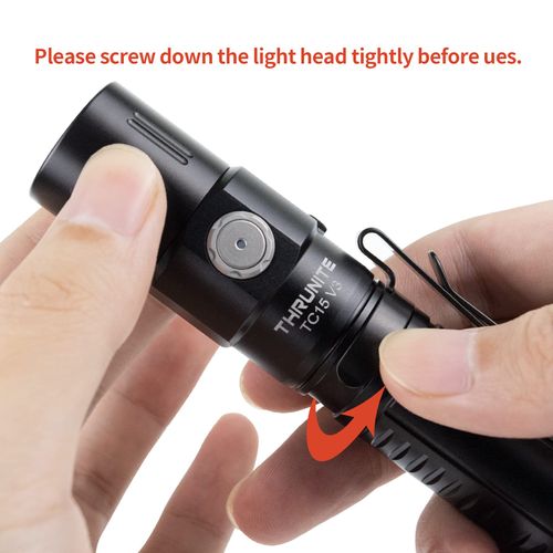 ThruNite TC15 V3 Rechargeable Flashlight High 2403 Lumens, Super Bright Flash Light, USB C Chargeable LED Flashlight, Multifunctional Pocket Light for Indoor/Outdoor - Black Neutral White
