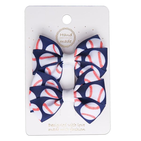 Baseball Hair Bows for Women Girls Softball Bow Hair Clip Hair Accessories for Girls Women Sports Hair Clips for Adults Thick Fine Hair Girls Women Blue Hair Bow Hair Pins for Buns Curls 2pcs