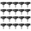 sourcing map 20pcs Tee Wing Knobs Thumb Screws M6 x 12mm Standard Male Thread Plastic T Knobs Handles Hand Clamping Knobs Grip Thumbscrew, Black