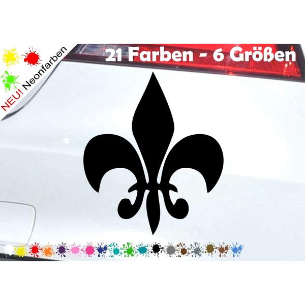 Aufkleber Lilie heraldisch Blume Symbol Fleur De Lis New Louisiana Orleans Saint in 6 Größen und 21 Farben