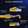 Maximm Cat 6 Ethernet Cable 20 ft (2-Pack) - High-Speed LAN Cable, Internet Cable, Patch Cable, and Network Cable - UTP, 10Gbps, 550MHz Cat6 Cable - Yellow