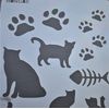 HONGBE Cat Wall Stencil Pattern Reusable Plastic Template Kitten Paws