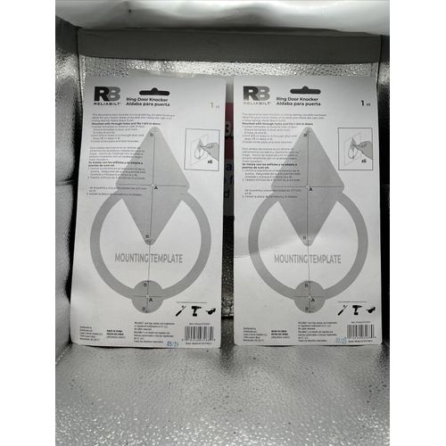 Qty 2 Reliabilt 6-1/2" Decorative Ring Door Knockers Matte Black Finish #3703291