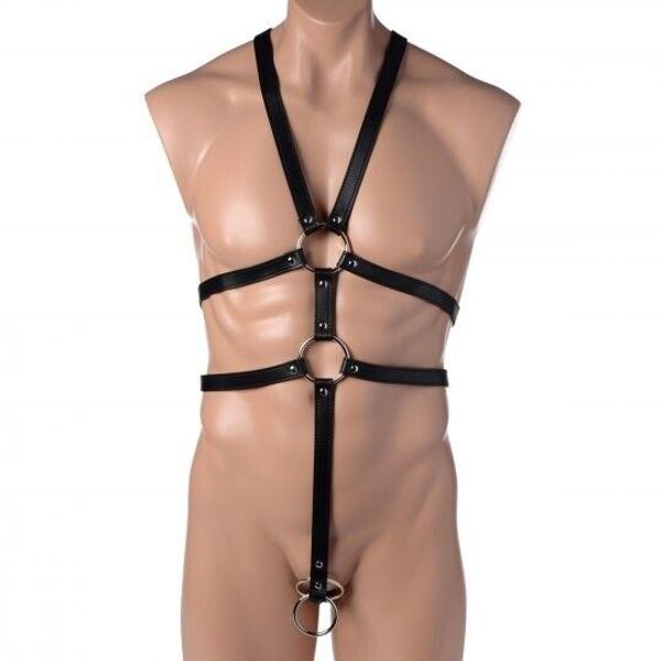 Male Full Body Harness Kink Adjustable Straps Dominant or Submissive Roles New