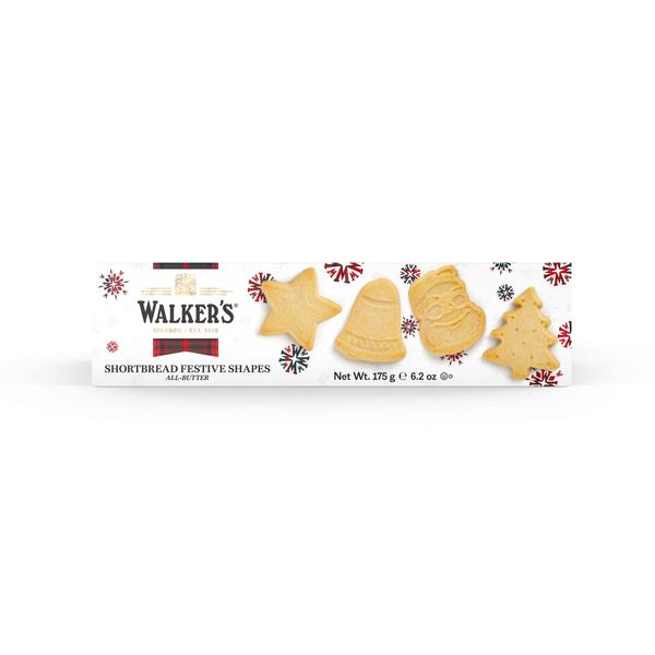 Walkers Shortbread Cookies, Assorted Festive Shapes, 6.2 oz