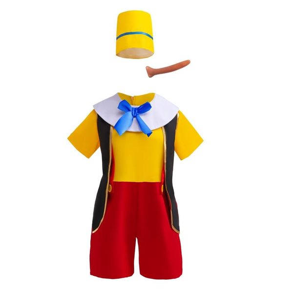 Dressy Daisy Toddler Boys Wooden Puppet Halloween Costume Birthday Party Dress Up Outfit Set with Nose and Hat Size 2T to 3T