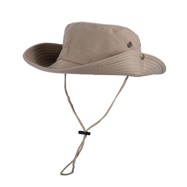 Sun Hats for Men Women Fishing Hat UPF 50 Wide Brim Boonie Hats for Safari Beach Summer UV Protection Bucket Hat Beige