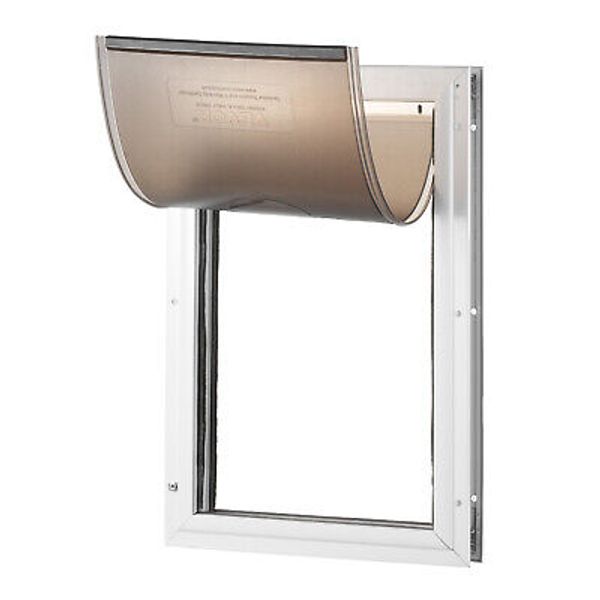 Pet Door for Door with Lock and Magnetic Flap System Aluminum Frame Small