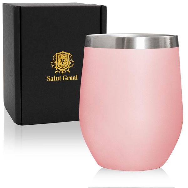 SaintGraal Stainless Steel Tumbler, Vacuum Insulated, Stylish Gift, Birthday, Father's Day, Father's Day, Men, Gift, Liquor, Whiskey, Goods (Pink)