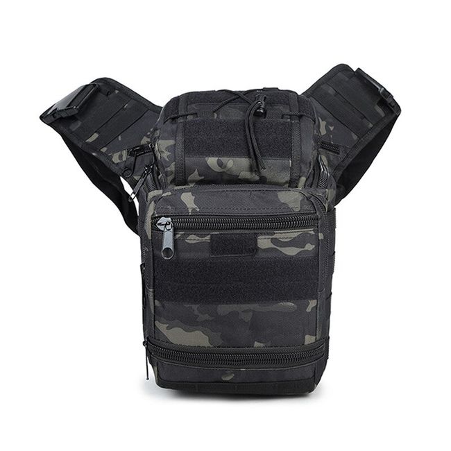 Men Outdoor Shoulder Chest Bag Military Tactical Backpack Cycle Sling Chest Pack ACU Digital in Black | One Size