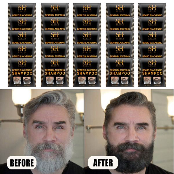 20Pcs Sevich 5Mins Blackening Beard Shampoo Dye Beard Into Black Herb Natural