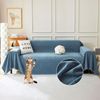 Stylish Blue Sofa Cover Chenille Herringbone Couch Covers for 3 Cushion Couch Ca