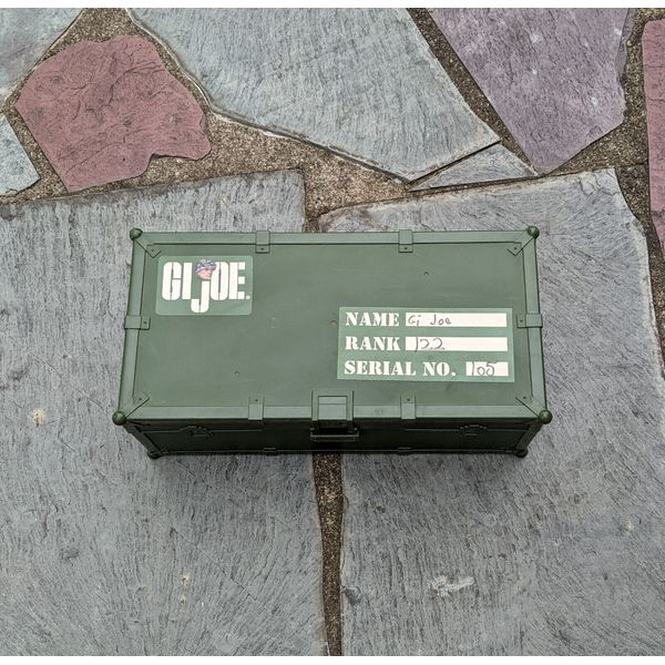 1997 Hasbro GI Joe Green Storage Box Plastic Footlocker Toy Container Prop